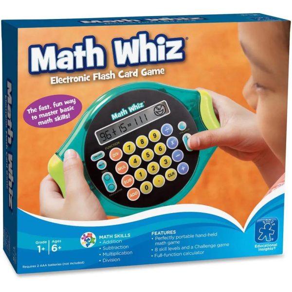 Learning Resources Handheld Math Whiz Game - Skill Learning: Mathematics, Quiz, Addition, Subtraction, Multiplication, Division - 6 Year & Up - Multi