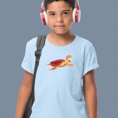 Cartoon Sea Turtle Happy T-shirt -Image by Shutterstock